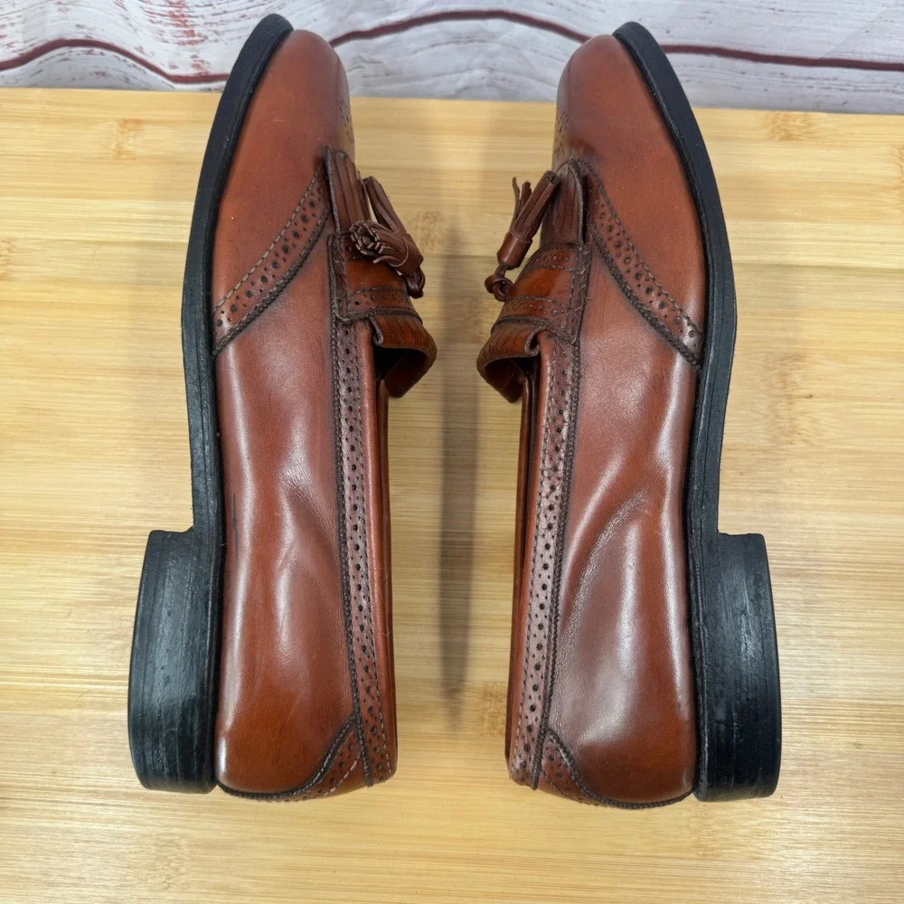 Allen‎ Edmonds Bridgton Tassel Loafer Wingtip Leather Mens Dress Shoes 8.5 Brown